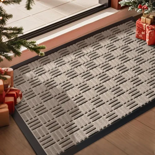 Miniatura 45 de Mibao Tapete para puerta delantera, resistente y duradero, tapete de bienvenida para interiores y exteriores, atrapador de suciedad, impermeable