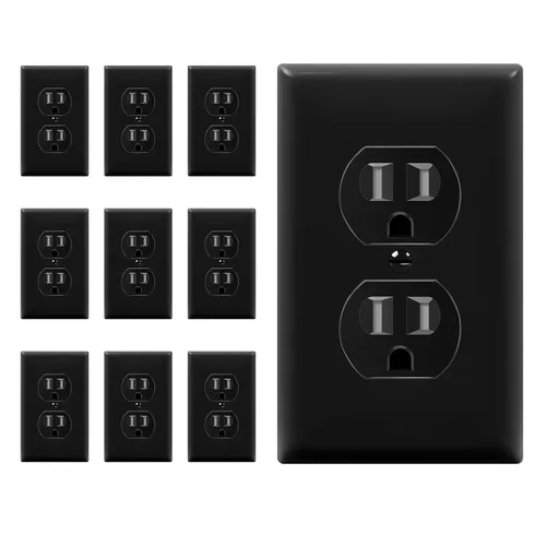 Miniatura 46 de ENERLITES Toma de corriente dúplex, tomacorrientes eléctricos de pared resistentes a manipulaciones, grado residencial, 3 cables, autoconexión a