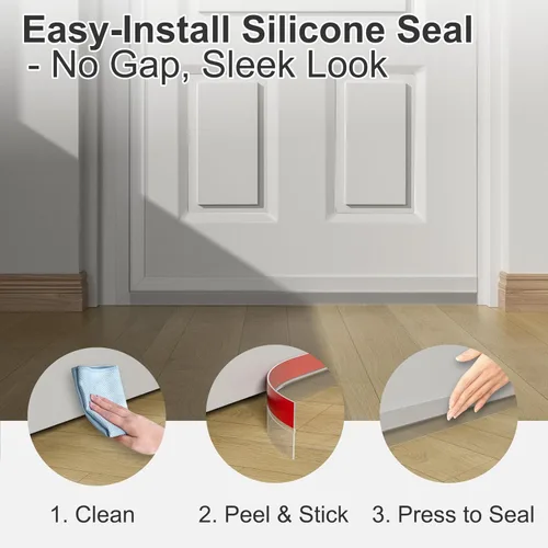 Miniatura 5 de Elvone Tira de sellado resistente de 36 pies x 2 pulgadas, tira de sellado de silicona extra gruesa de 2 mm para puertas de casa y de ducha