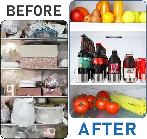 Miniatura 6 de Organizador de bebidas para refrigerador, dispensador organizador de latas de soda para refrigerador con deslizamiento automático de empuje, 3 filas