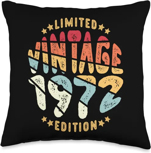 Age 52 Vintage 1972 Men Women 52nd Birthday Gifts Vintage 1972 Limited Edition 52 años Retro 52 Cumpleaños Cojín 16 x 16 pulgadas, Multicolor