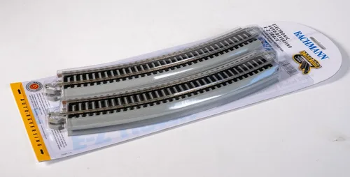 Miniatura 5 de Bachmann Trenes E-Z TRACK REVERSING 18" RADIUS CURVED (4/tarjeta) - Riel de plata de níquel con plataforma gris - Escala HO