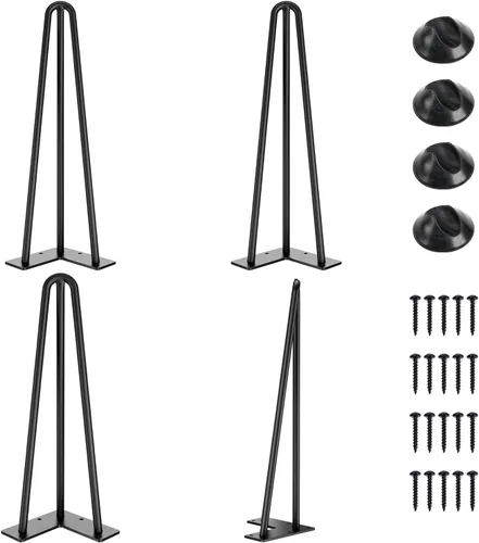 Miniatura 8 de SMARTSTANDARD Patas de mesa de horquilla de 6 pulgadas, 1/2 pulgadas de diámetro, 3 varillas de metal, proyectos de bricolaje para mesitas de noche
