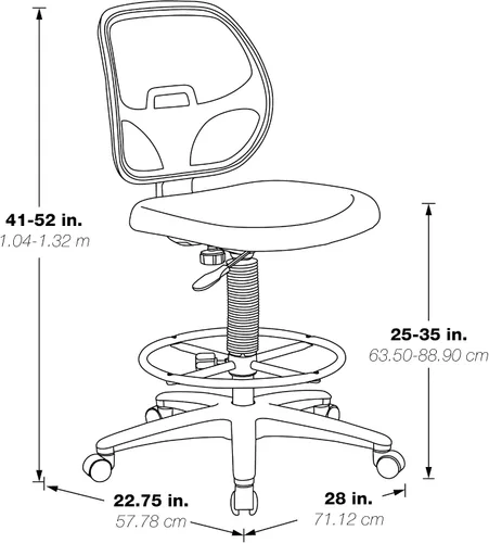 Miniatura 2 de Silla con respaldo de malla de lujo con pie ajustable, Acero inoxidable, Negro