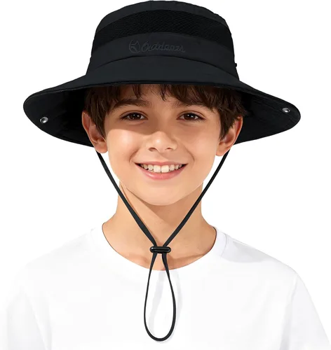 Miniatura 23 de Zando Sombrero de sol para niños al aire libre, UPF 50+, impermeable, sombrero de pescador para niños y niñas, ala ancha, resistente al viento