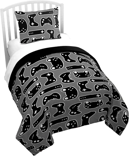 Miniatura 2 de Jay Franco Trend Collector Game On Glow in the Dark - Juego de edredón y funda de almohada tamaño individual, ropa de cama súper suave para niños