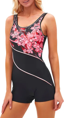 karrack Traje de baño deportivo de una pieza para mujer, espalda cruzada, trajes de baño modestos, competición de entrenamiento