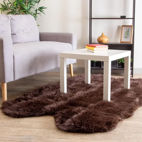Miniatura 50 de Super Area Rugs - Alfombra de piel de oveja suave y esponjosa Gris oscuro