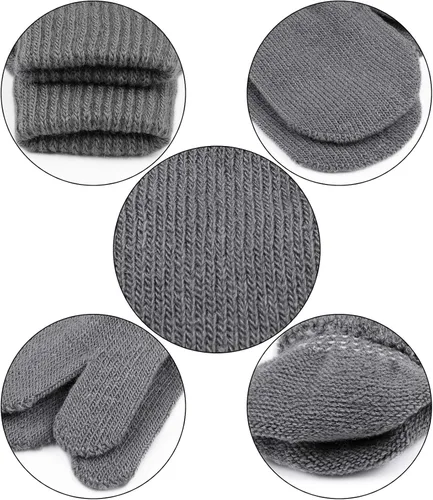 Miniatura 2 de Cooraby 12 pares de guantes de invierno unisex de punto para bebé