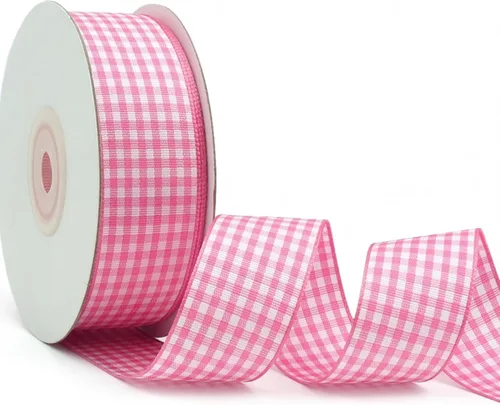 Miniatura 13 de VIVIQUEN Cinta Gingham a Cuadros Cinta a Cuadros de 1 Pulgada de Ancho Cinta de Tafetán a Cuadros 25 Yardas de Largo 100% Poliéster Borde Tejido