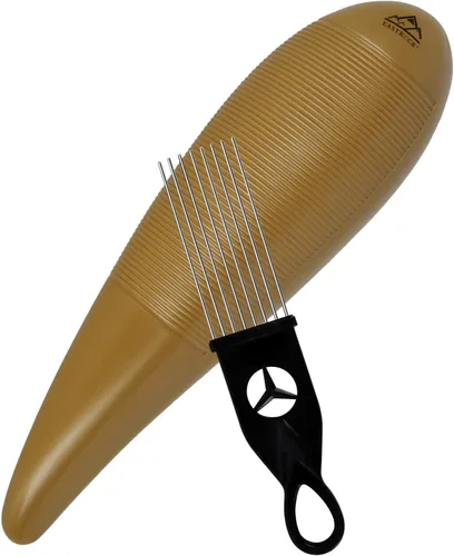 Miniatura 8 de EASTROCK Instrumento Guiro de 3.9 x 13 pulgadas, instrumento de percusión latina en forma de pez con 2 raspadores, instrumento de guiro amarillo
