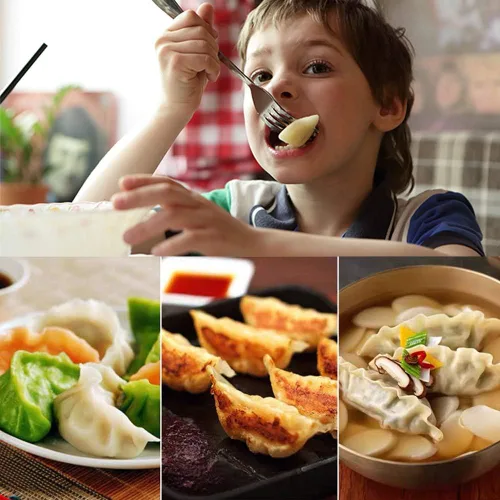 Miniatura 6 de COTEY Prensa para Empanadas de 6 pulgadas, Molde Grande de Acero Inoxidable para Dumplings, Cortador de Masa/Molde para Dumplings 2 en 1