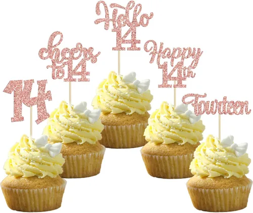 Miniatura 72 de 30 piezas Adornos para pastel de cumpleaños de 6 años, seis brillos, hola 6, púas para cupcakes, felicitaciones a los 6 años, decoraciones