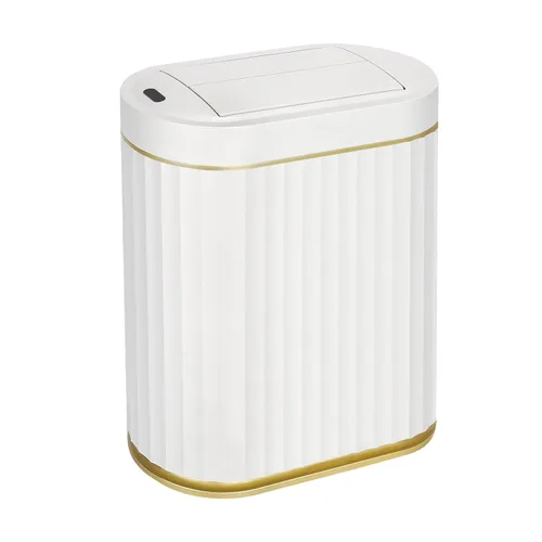 Miniatura 9 de ELPHECO - Bote de basura de baño con tapa mariposa, cubo de basura con sensor de movimiento para baño, bote de basura automático, papelera de baño