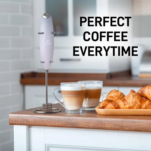 Miniatura 105 de Zulay Milk Boss Espumador de leche potente manual, hace espuma para latte, batidor para mezclar bebidas, café, miniespumador para capuchino, frappé