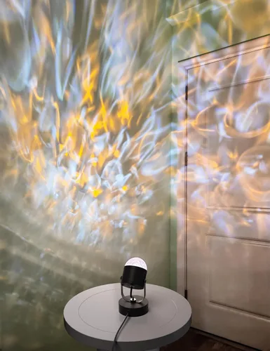 Miniatura 3 de Joyzy Lámpara de Mesa de Ondas Oceánicas Dinámicas Enchufable, Proyector de Luz Nocturna de Ondas de Agua para Habitación, Fiesta, Decoración