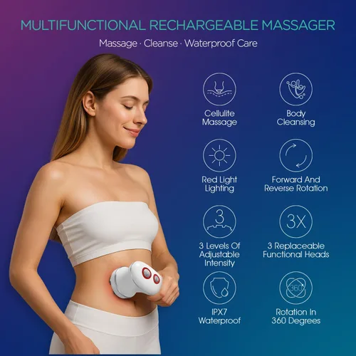 Miniatura 2 de VOYOR Masajeador eléctrico para celulitis, máquina de esculpir el cuerpo para brazos, vientre, piernas, cintura, glúteos, 3 fortalezas para limpieza