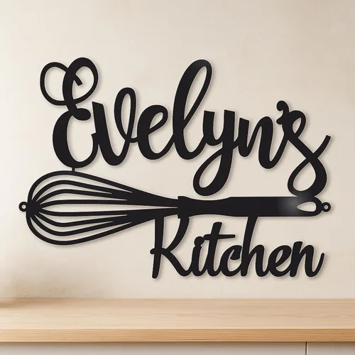Miniatura 6 de Letrero de cocina de metal personalizado, letrero con nombre personalizado para decoración de granja, arte de pared para la cocina de mamá, regalo