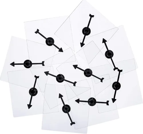 Gejoy Paquete de 5 hilanderos transparentes para el aula, juego de matemáticas de borrado en seco con flecha giratoria