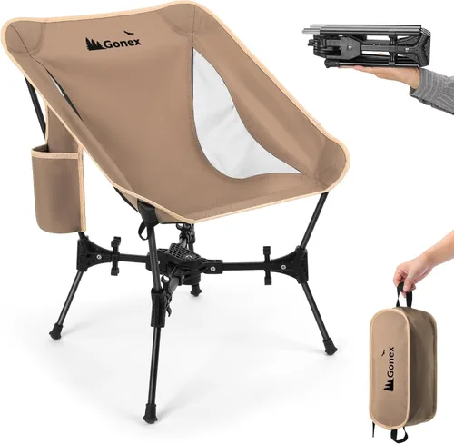 Miniatura 14 de Gonex Silla de Camping Portátil, Silla Plegable Ultraligera Compacta de Mochilero de 5ª Generación Ligera Plegable para Campamento al Aire Libre