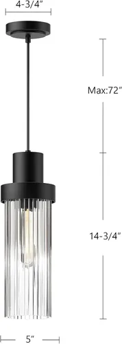 Miniatura 6 de Alora Mood PD435605BGCR Colgante Kent, oro cepillado/vidrio acanalado transparente