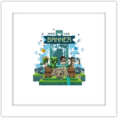 Miniatura 9 de Trends International Gallery Pops Minecraft: Legends - Arte de pared con texto en inglés "Raise Your Banner", versión sin marco, 12 x 12 pulgadas