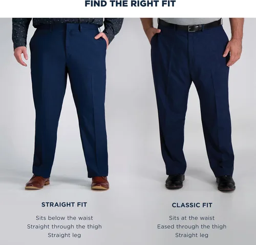 Miniatura 5 de HAGGAR - Pantalón caqui para hombre, tallas grandes y altas, de calidad prémium, sin necesidad de planchar, corte clásico, cintura expandible, sin