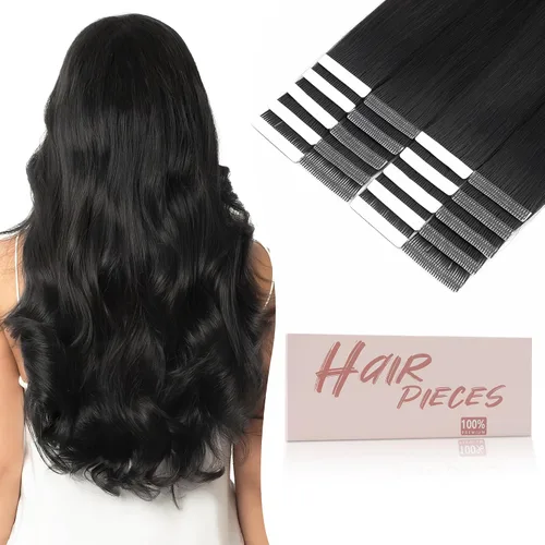 Miniatura 15 de Extensiones de cabello Sego, cabello humano estilo remy, con cinta adhesiva, lacio, cinta adhesiva de entramado tipo piel, sin costuras, invisible