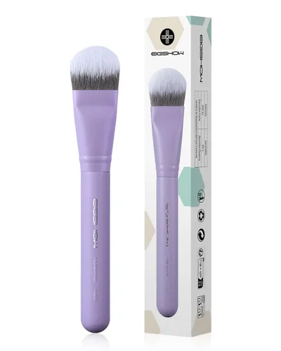 Miniatura 17 de EIGSHOW - Brocha de base plana, brocha de maquillaje para líquidos, crema, máscara, mezcla sin rayas, vegano y libre de crueldad (F615)