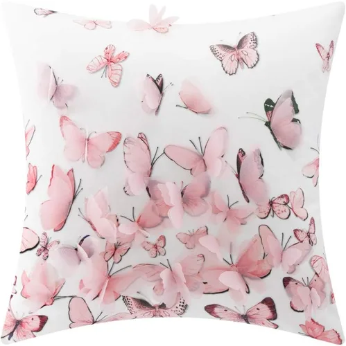 Miniatura 9 de KINGROSE Funda de almohada decorativa con diseño de mariposa 3D, diseño de corazón dulce, funda de cojín suave para el Día de San Valentín, Día