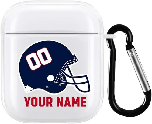 Miniatura 35 de Funda de casco de fútbol con nombre y número para Apple AirPods de 2ª y 1ª generación, regalo personalizado para fanáticos de los deportes de Arizona