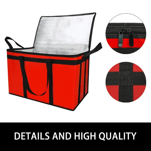 Miniatura 68 de Bodaon Paquete de 10 bolsas aisladas para entrega de alimentos para comidas calientes y frías, bolsas térmicas y enfriadoras, bolsa aislante de Negro