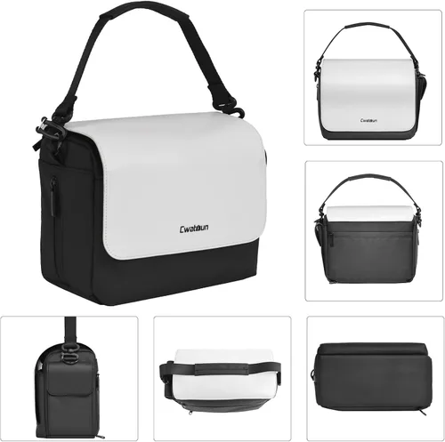 Miniatura 9 de Cwatcun Bolsa de hombro para cámara, funda cruzada impermeable, mochila compacta para fotografía, compatible con Canon/Nikon/Sony/Fuji