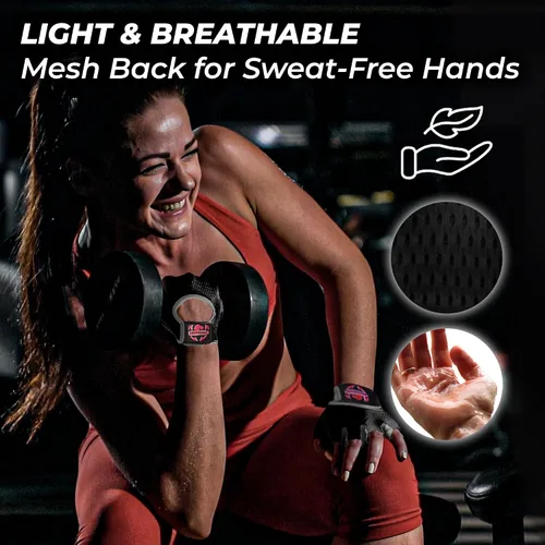 Miniatura 22 de Guantes de entrenamiento FIGHTSENSE para hombres y mujeres, guantes de levantamiento de pesas con palma acolchada de silicona antideslizante