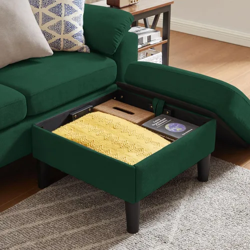 Miniatura 3 de Juego de sofá modular convertible, sofá en forma de L de 79 pulgadas con otomana, sofá biplaza, sillón, sofás pequeños de 6 plazas para espacios