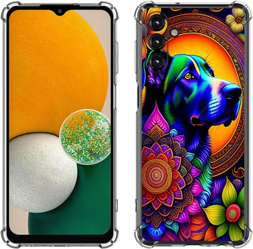 Miniatura 15 de Samsung Galaxy A14 5G - Funda para teléfono celular, diseño de flores de mariposa azul, a prueba de golpes, TPU con bordes elevados, compatible