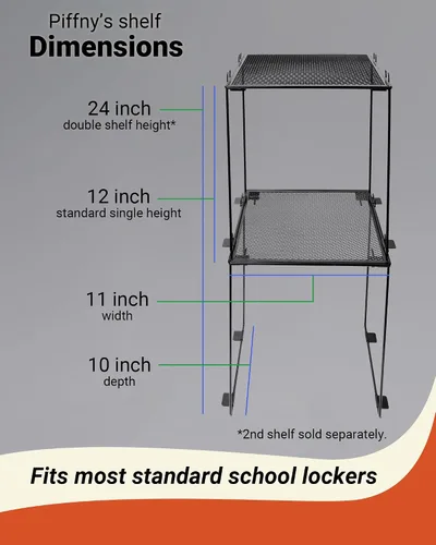 Miniatura 6 de Piffny Estante organizador de malla metálica versátil, apilable, para taquillas escolares de tamaño estándar, también para armarios de gimnasio