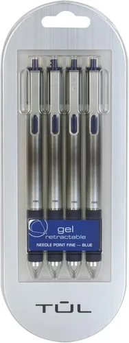 Miniatura 8 de TUL Bolígrafos de gel retráctiles de 0.020 in, punta fina de aguja, paquete negro/azul (2 paquetes de 4)
