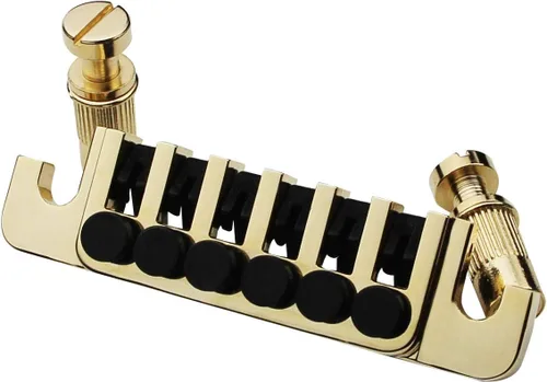 Guyker Guitar TP-6 Bridge Stop Bar - Puente Vintage de los años 70 con Cordal con Pernos e Insertos de Repuesto Compatible con LP Les Paul SG ES