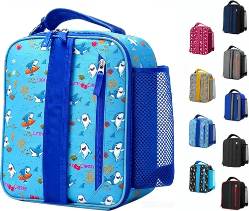 Miniatura 20 de Expandable(18cans) Lunch Box Insulated Cute Cartoon Lunch bag for Kids Boys Grils Toddler Teens Portable Lightweight Small Lunchbox With Shoulder