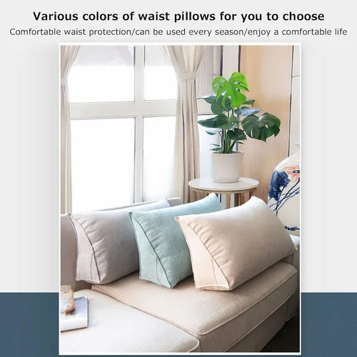 Miniatura 8 de Almohada de cabecera con protección de cintura, almohada de lectura, almohada triangular de cuña, cojín de espalda larga con funda extraíble