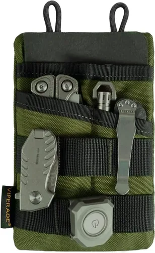 Miniatura 17 de VIPERADE VE3 Organizador de herramientas, cinturón de herramientas de nylon con bucle y 4 bolsillos, bolsa EDC para linterna/cuchillo de bolsillo