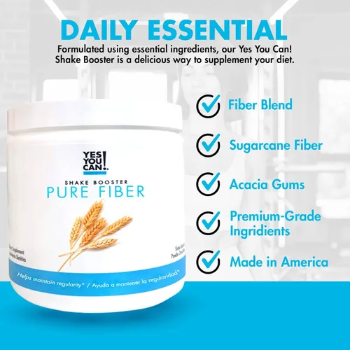 Yes You Can! Shake Booster Pure Fiber, añadir a batidos de reemplazo de comidas completas o batidos de proteínas, Boost Shake con fibra de caña de