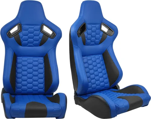 Miniatura 11 de FREEMOTOR802 Asientos Universales de Carreras, Asientos Deportivos Reclinables con Deslizadores de Doble Bloqueo Ajustables, 1 Par