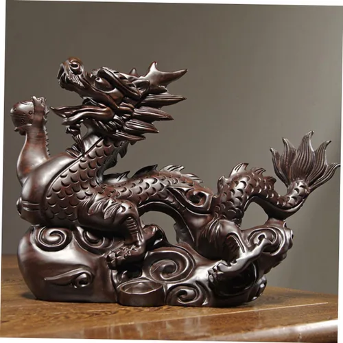 Miniatura 2 de Yardwe Figura de paisaje de año nuevo, decoración de mascota china, estatua de riqueza de Feng Shui, estatua de dragón 2024, estatua de dragón