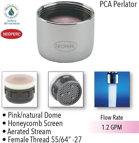 Miniatura 2 de California Stream - Grifo aireador WaterSense de 1.2 gpm Economy Flow Aerated Perlator (paquete de 10, doble)