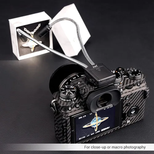 Miniatura 7 de JJC Luz de brazo macro LED portátil de 10 pulgadas, CRI 95+ 5600K, 5 niveles ajustables, luces de relleno flexibles, USB-C, blanca