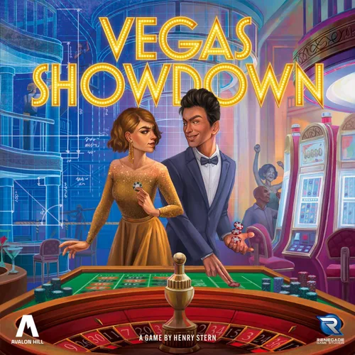 Renegade Game Studios: Vegas Showdown Juego de mesa de estrategia, juego de construcción de casino de Las Vegas, mayores de 14 años, 3-5 jugadores,