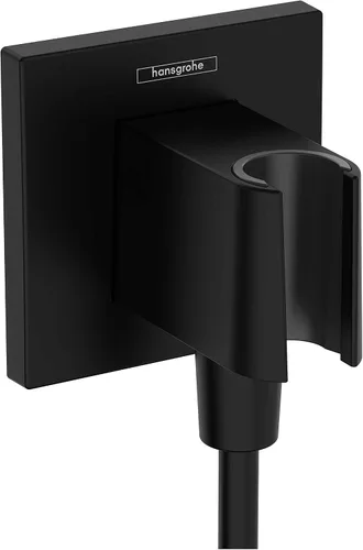 Miniatura 6 de hansgrohe 26889341 - Toma de pared de ducha de mano con conexión de rosca de 1/2 pulgada en cromo negro cepillado, 26889341