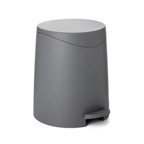 Superio MIni - Cubo de basura con tapa de 3 litros, color gris, mini cubo de basura de plástico de 0.75 galones, moderno bote de basura con pedal de